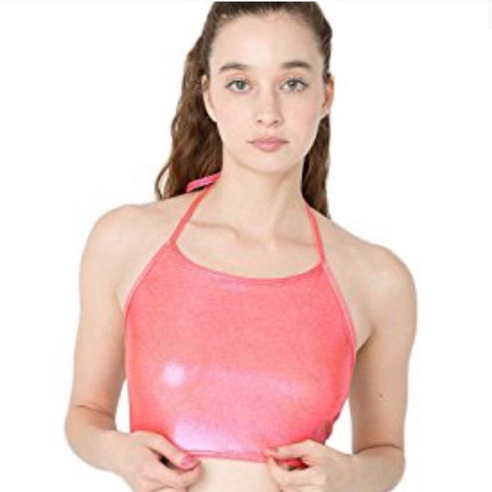 American Apparel Holographic Open Back Halter Top